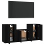 3-piece black plywood TV furniture set by vidaXL, TV Furniture - Ref: Foro24-3188383, Price: 114,53 €, Discount: %