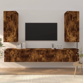 6-piece TV furniture set made of smoked oak plywood by vidaXL, TV Furniture - Ref: Foro24-3188843, Price: 247,99 €, Discount: %