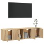 TV furniture set, 3 pieces, oak veneer plywood, Sonoma oak. by vidaXL, TV Furniture - Ref: Foro24-3188401, Price: 110,42 €, D...