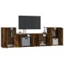 TV furniture set 4 pieces smoked oak plywood by vidaXL, TV Furniture - Ref: Foro24-3188547, Price: 140,20 €, Discount: %