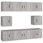 TV furniture set 8 pieces Sonoma gray plywood by vidaXL, TV Furniture - Ref: Foro24-3188676, Price: 262,84 €, Discount: %