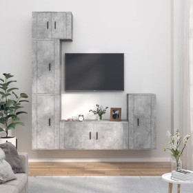 TV furniture set 5 pieces concrete gray plywood by vidaXL, TV Furniture - Ref: Foro24-3188618, Price: 238,60 €, Discount: %