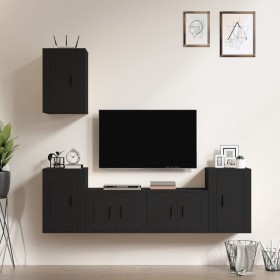 5-piece TV furniture set made of black plywood by vidaXL, TV Furniture - Ref: Foro24-3188567, Price: 194,34 €, Discount: %