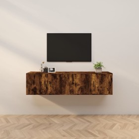 Wall TV cabinets 2 pcs smoked oak 80x34.5x40 cm by vidaXL, TV Furniture - Ref: Foro24-3188355, Price: 96,99 €, Discount: %