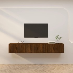 Wall TV furniture 3 pcs brown oak 80x34.5x40 cm by vidaXL, TV Furniture - Ref: Foro24-3188365, Price: 164,17 €, Discount: %