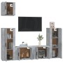 TV furniture set 5 pieces concrete gray plywood by vidaXL, TV Furniture - Ref: Foro24-3188786, Price: 197,99 €, Discount: %