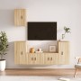 TV furniture set 5 pieces Sonoma oak plywood by vidaXL, TV Furniture - Ref: Foro24-3188577, Price: 212,26 €, Discount: %