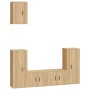 TV furniture set 5 pieces Sonoma oak plywood by vidaXL, TV Furniture - Ref: Foro24-3188577, Price: 212,26 €, Discount: %