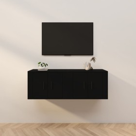 Wall TV cabinets 2 pcs black 57x34.5x40 cm by vidaXL, TV Furniture - Ref: Foro24-3188335, Price: 85,08 €, Discount: %