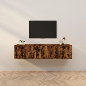 Wall-mounted TV furniture set, 3 units, smoked oak, 57x34.5x40 cm by vidaXL, TV Furniture - Ref: Foro24-3188347, Price: 104,7...