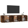 Wall-mounted TV furniture set, 3 units, smoked oak, 57x34.5x40 cm by vidaXL, TV Furniture - Ref: Foro24-3188347, Price: 104,7...