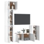 5-piece TV furniture set, plywood with glossy white finish by vidaXL, TV Furniture - Ref: Foro24-3188616, Price: 251,87 €, Di...