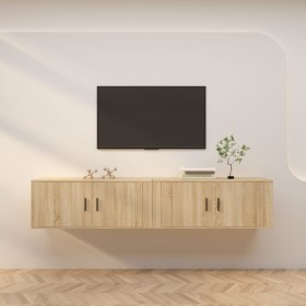 Wall TV cabinets 2 pcs Sonoma oak 100x34.5x40 cm by vidaXL, TV Furniture - Ref: Foro24-3188369, Price: 138,53 €, Discount: %