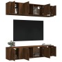 TV furniture set, 6 pieces, brown oak plywood by vidaXL, TV Furniture - Ref: Foro24-3188661, Price: 260,00 €, Discount: %