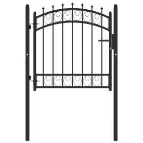 Fence gate with black steel spikes 100x100 cm by vidaXL, garden gates - Ref: Foro24-146378, Price: 168,99 €, Discount: %