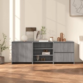 3-teiliges Sideboard aus Sonoma-grauem, hergestelltem Holz von vidaXL, Sideboards - Ref: Foro24-3098079, Preis: 188,82 €, Rab...