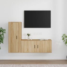 TV furniture set 2 pieces sonoma oak plywood by vidaXL, TV Furniture - Ref: Foro24-3188737, Price: 122,99 €, Discount: %