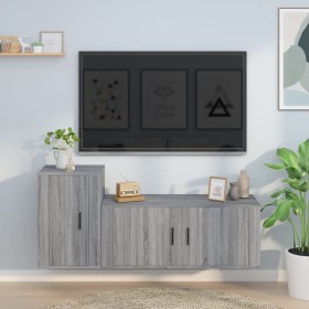 TV furniture set 2 pieces Sonoma gray plywood by vidaXL, TV Furniture - Ref: Foro24-3188484, Price: 94,99 €, Discount: %