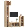 TV furniture set, 5 pieces, oak Sonoma plywood. by vidaXL, TV Furniture - Ref: Foro24-3188801, Price: 270,50 €, Discount: %