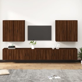 TV furniture set 8 pieces brown oak plywood by vidaXL, TV Furniture - Ref: Foro24-3188709, Price: 410,99 €, Discount: %