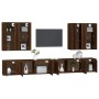 TV furniture set 8 pieces brown oak plywood by vidaXL, TV Furniture - Ref: Foro24-3188709, Price: 413,69 €, Discount: %