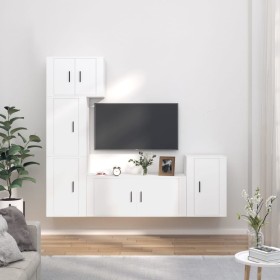 5-piece white plywood TV furniture set by vidaXL, TV Furniture - Ref: Foro24-3188630, Price: 210,07 €, Discount: %