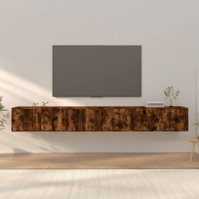 Wall-mounted TV furniture set, 3 units, smoked oak, 100x34.5x40 cm by vidaXL, TV Furniture - Ref: Foro24-3188379, Price: 183,...