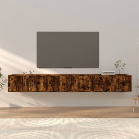 Wand-TV-Möbel 3 Stk. Räuchereiche 100x34,5x40 cm von vidaXL, TV-Möbel - Ref: Foro24-3188379, Preis: 183,65 €, Rabatt: %