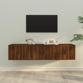 TV furniture set 3 pieces brown oak plywood by vidaXL, TV Furniture - Ref: Foro24-3188421, Price: 131,99 €, Discount: %