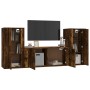 TV furniture set 3 pieces smoked oak plywood by vidaXL, TV Furniture - Ref: Foro24-3188539, Price: 156,63 €, Discount: %