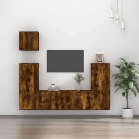 5-piece TV furniture set made of smoked oak plywood by vidaXL, TV Furniture - Ref: Foro24-3188787, Price: 198,55 €, Discount: %