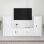 TV furniture set, 4-piece white plywood. by vidaXL, TV Furniture - Ref: Foro24-3188766, Price: 184,53 €, Discount: %