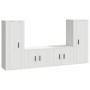 TV furniture set, 4-piece white plywood. by vidaXL, TV Furniture - Ref: Foro24-3188766, Price: 184,53 €, Discount: %