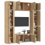 TV furniture set 8 pieces Sonoma oak plywood by vidaXL, TV Furniture - Ref: Foro24-3188641, Price: 398,73 €, Discount: %