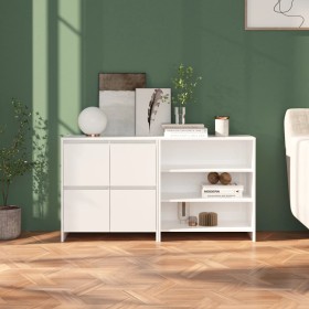 2-piece glossy white manufactured wood sideboard by vidaXL, Sideboards - Ref: Foro24-3098085, Price: 135,99 €, Discount: %