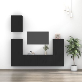 5-piece black plywood TV furniture set by vidaXL, TV Furniture - Ref: Foro24-3188775, Price: 230,48 €, Discount: %