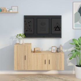 TV furniture set 2 pieces sonoma oak plywood by vidaXL, TV Furniture - Ref: Foro24-3188465, Price: 97,99 €, Discount: %