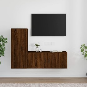 TV furniture set 2 pieces brown oak plywood by vidaXL, TV Furniture - Ref: Foro24-3188741, Price: 129,19 €, Discount: %