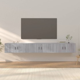 Wall TV furniture 3 pcs Sonoma gray 100x34.5x40 cm by vidaXL, TV Furniture - Ref: Foro24-3188380, Price: 157,06 €, Discount: %