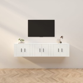 Muebles de TV de pared 3 uds blanco 57x34,5x40 cm de vidaXL, Muebles TV - Ref: Foro24-3188342, Precio: 108,59 €, Descuento: %