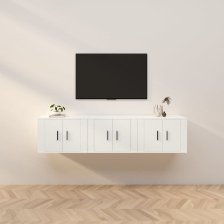 Muebles de TV de pared 3 uds blanco 57x34,5x40 cm de vidaXL, Muebles TV - Ref: Foro24-3188342, Precio: 108,43 €, Descuento: %