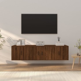 TV furniture set 3 pieces brown oak plywood by vidaXL, TV Furniture - Ref: Foro24-3188405, Price: 114,18 €, Discount: %