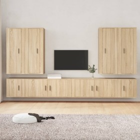 Set de muebles para TV 8 pzas madera contrachapada roble Sonoma de vidaXL, Muebles TV - Ref: Foro24-3188857, Precio: 433,99 €...