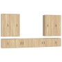 TV furniture set 8 pieces Sonoma oak plywood by vidaXL, TV Furniture - Ref: Foro24-3188857, Price: 434,52 €, Discount: %