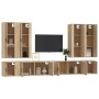 TV furniture set 8 pieces Sonoma oak plywood by vidaXL, TV Furniture - Ref: Foro24-3188857, Price: 434,52 €, Discount: %