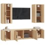 TV furniture set 5 pieces Sonoma oak plywood by vidaXL, TV Furniture - Ref: Foro24-3188681, Price: 207,99 €, Discount: %