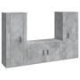 Set de muebles de TV 3 pzas madera contrachapada gris hormigón de vidaXL, Muebles TV - Ref: Foro24-3188754, Precio: 155,99 €,...