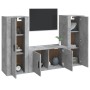 TV furniture set 3 pieces concrete gray plywood by vidaXL, TV Furniture - Ref: Foro24-3188754, Price: 174,14 €, Discount: %