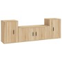 TV furniture set 3 pieces sonoma oak plywood by vidaXL, TV Furniture - Ref: Foro24-3188513, Price: 132,64 €, Discount: %