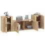 TV furniture set 3 pieces sonoma oak plywood by vidaXL, TV Furniture - Ref: Foro24-3188513, Price: 132,64 €, Discount: %